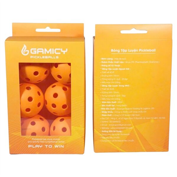 Bóng Pickleball Gamicy PG26L Indoor (Hộp 6 Quả)